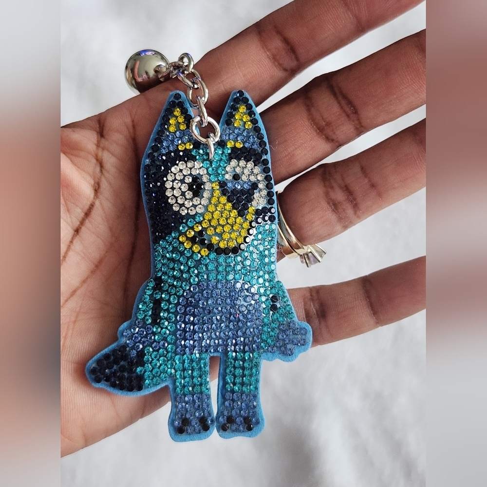 Bluey Rhinestone Keychain Cartoon Bag Charm - Picture 4 of 4
